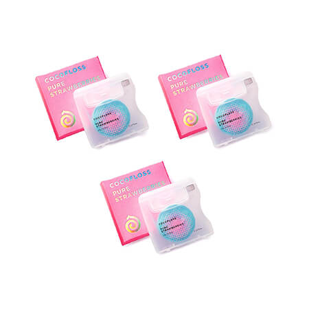 Cocofloss Coconut-Oil Infused Woven Dental Floss, Strawberry