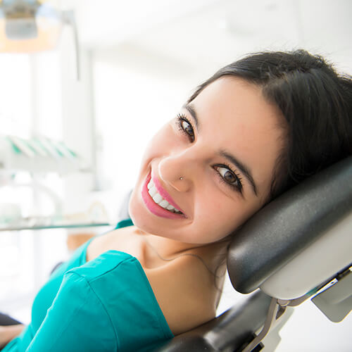 A patient in a dental chair
